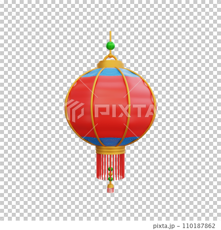 3D illustration of Chinese Lantern icon Chinese New Year design 110187862