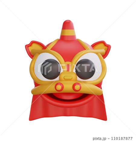 3D illustration of Barongsai icon Chinese New Year design 110187877