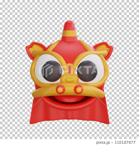 3D illustration of Barongsai icon Chinese New Year design 110187877