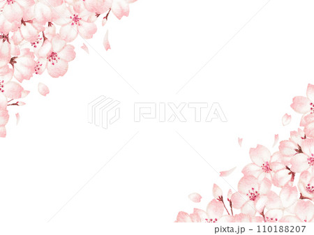 水彩の桜の花の背景イラスト 110188207