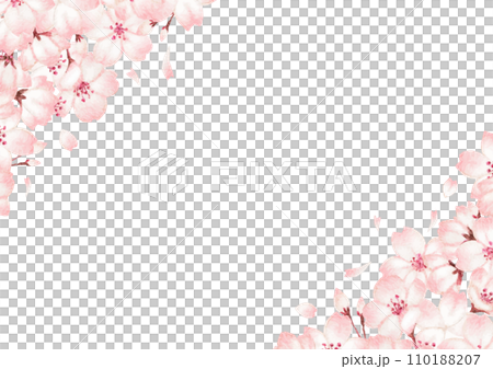 水彩の桜の花の背景イラスト 110188207