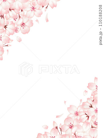 優しい手書きの桜の花の背景 優しい手書きの桜の花の背景 110188208