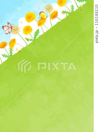 タンポポが咲く野原のイラスト 110188210