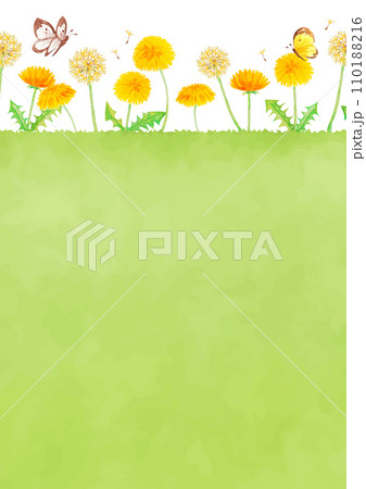 タンポポと草原の背景イラスト 110188216