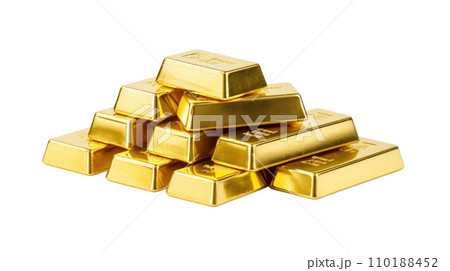Gold bars on the transparent background 110188452