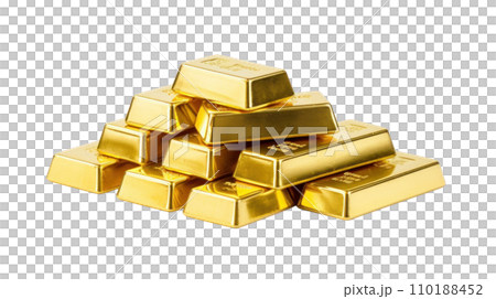 Gold bars on the transparent background 110188452