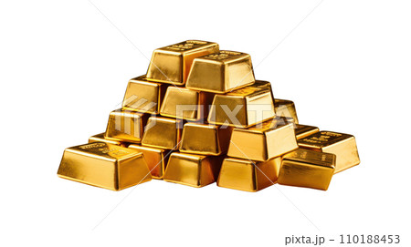 Gold bars on the transparent background 110188453