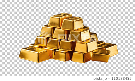Gold bars on the transparent background Gold bars on the transparent background 110188453