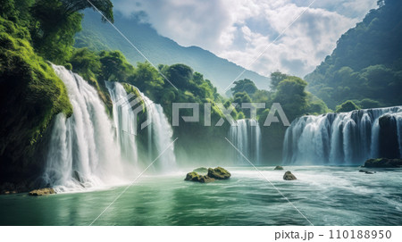 Ban Gioc Waterfall Vietnam beautiful landmark Ban Gioc Waterfall Vietnam beautiful landmark 110188950
