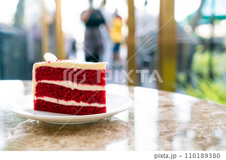 red velvet cake on plate red velvet cake on plate 110189380