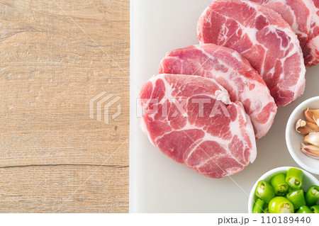 fresh pork neck raw or collar pork 110189440