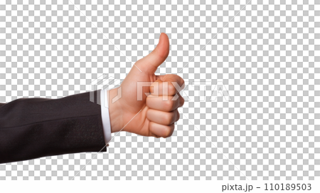 Hand thumps up on the transparent background Hand thumps up on the transparent background 110189503