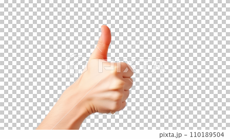Hand thumps up on the transparent background Hand thumps up on the transparent background 110189504
