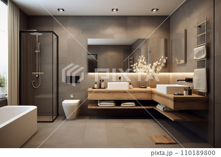 modern bathroom with tile decor modern bathroom with tile decor 110189800