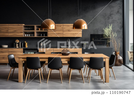 modern interior of the dining room modern interior of the dining room 110190747