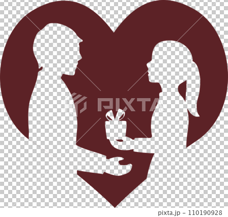 Valentine Valentine's Day February People Male Female Couple Silhouette Logo Illustration Material Valentine Valentine's Day February People Male Female Couple Silhouette Logo Illustration Material 110190928