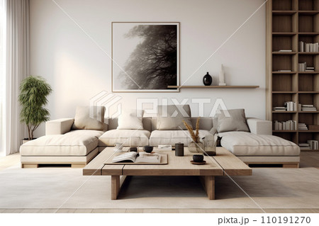modern living room with sofa and wood wall modern living room with sofa and wood wall 110191270