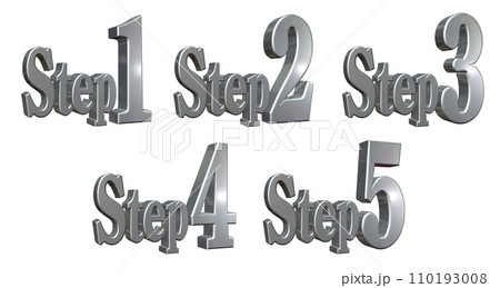 3DCG文字［Step1/Step2/Step3/Step4/Step5］シルバー,銀 110193008