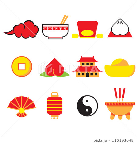 The Chinese minimal icon for celebration concept The Chinese minimal icon for celebration concept 110193049