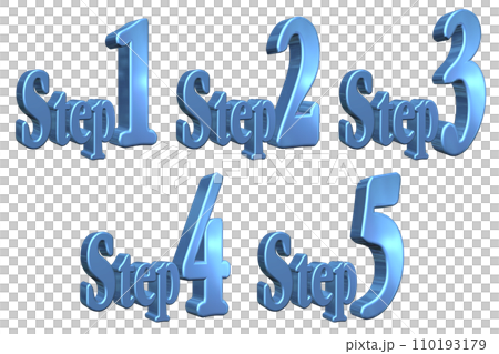 3DCG角色[Step1/Step2/Step3/Step4/Step5]藍色，藍色 110193179