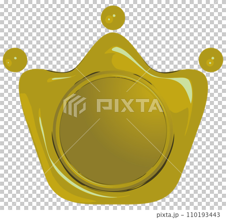王冠のシールワックスエンブレム　黄色　ベクターイラストレーション 110193443
