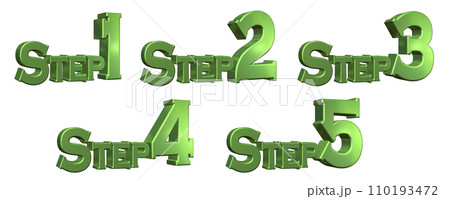 3DCG文字［Step1/Step2/Step3/Step4/Step5］グリーン,緑 110193472