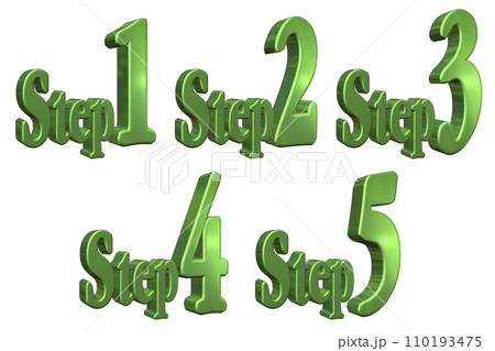 3DCG文字［Step1/Step2/Step3/Step4/Step5］グリーン,緑 110193475