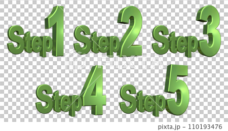 3DCG文字［Step1/Step2/Step3/Step4/Step5］グリーン,緑 110193476