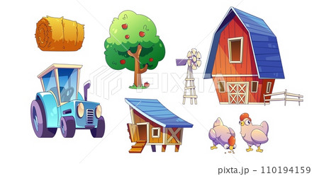 Farm game design elements set 110194159