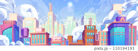 City downtown landscape with skyscraper buildings 110194193