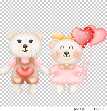 Valentine's Day Cute Bear Holding HearCute bear holding heart 110194393