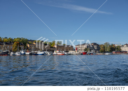 Beautiful boats Big Sailing boat in Stockholm, Sweden. Summer seascape with ships, sunny day Beautiful boats Big Sailing boat in Stockholm, Sweden. Summer seascape with ships, sunny day 110195577