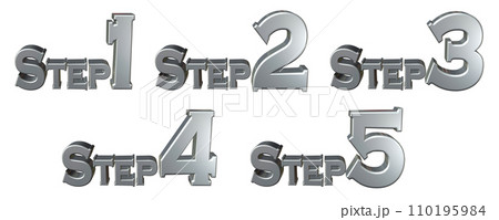 3DCG文字［Step1/Step2/Step3/Step4/Step5］シルバー,銀 110195984