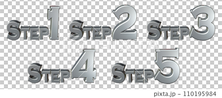 3DCG文字［Step1/Step2/Step3/Step4/Step5］シルバー,銀 110195984