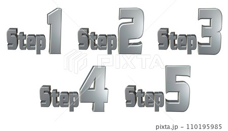 3DCG文字［Step1/Step2/Step3/Step4/Step5］シルバー,銀 110195985