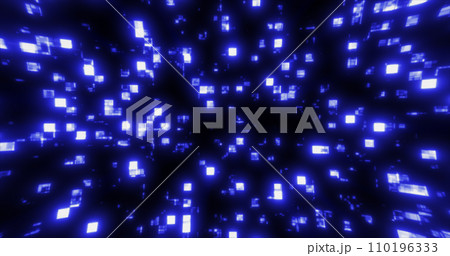 Blue energy glowing blocks digital futuristic squares computer bright background 110196333