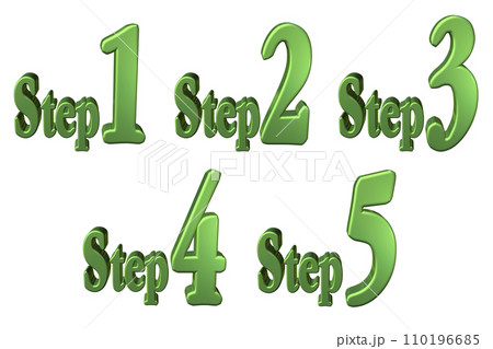3DCG文字［Step1/Step2/Step3/Step4/Step5］グリーン,緑 110196685