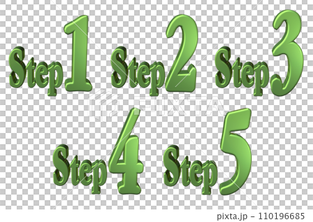 3DCG文字［Step1/Step2/Step3/Step4/Step5］グリーン,緑 110196685
