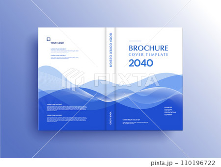 Brochure template layout, cover design annual report, magazine, flyer in A4 with blue wavy lines for business, education, advertisement. Vector illustration. Brochure template layout, cover design annual report, magazine, flyer in A4 with blue wavy lines for business, education, advertisement. Vector illustration. 110196722