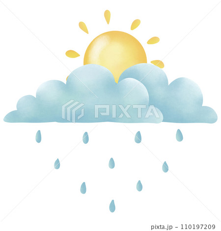 weather illustration rainy sunny 110197209