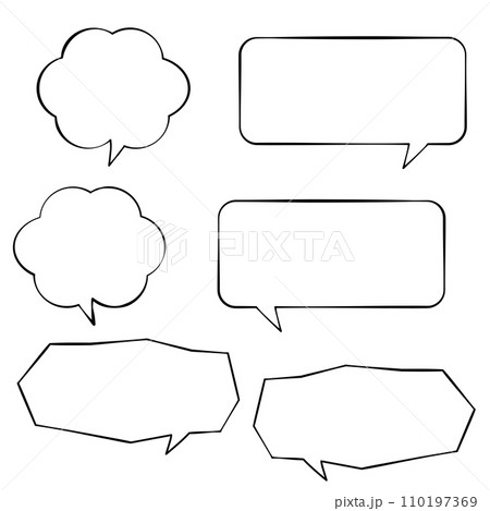 シンプルな手描き風の吹き出し シンプルな手描き風の吹き出し 110197369