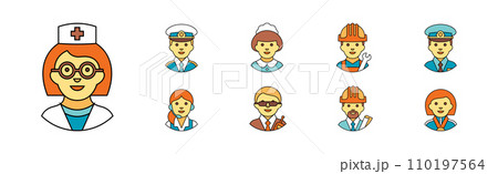 Different People Profession Icon with Avatar Picture Vector Set Different People Profession Icon with Avatar Picture Vector Set 110197564