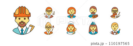 Different People Profession Icon with Avatar Picture Vector Set Different People Profession Icon with Avatar Picture Vector Set 110197565