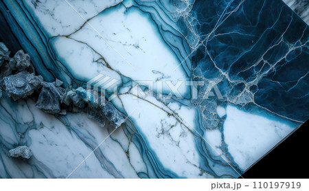Blue and white marble with golden veins…のイラスト素材 [110197919] - PIXTA