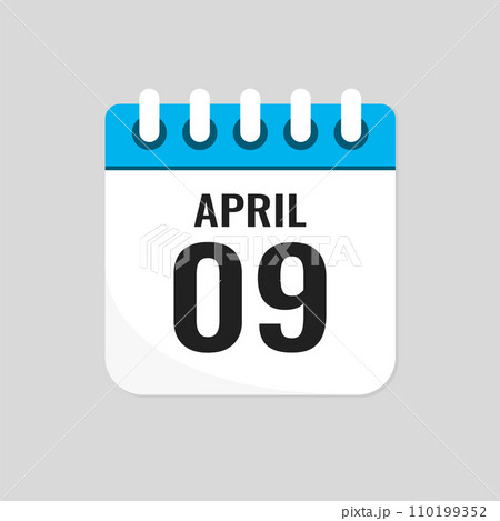 Icon page calendar day - 9 April Icon page calendar day - 9 April 110199352