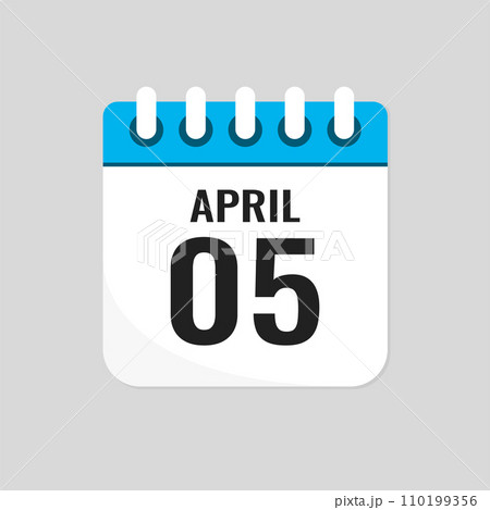 Icon page calendar day - 5 April Icon page calendar day - 5 April 110199356