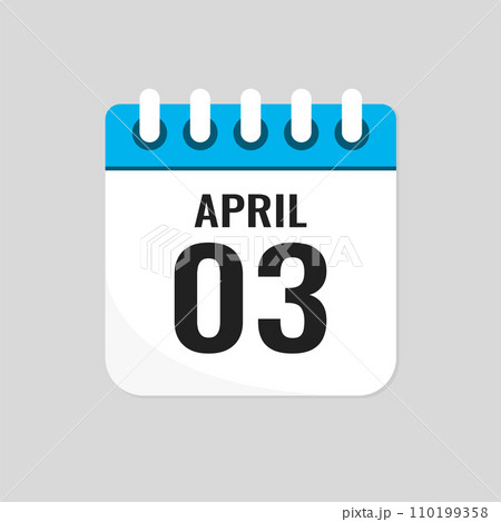 Icon page calendar day - 3 April Icon page calendar day - 3 April 110199358