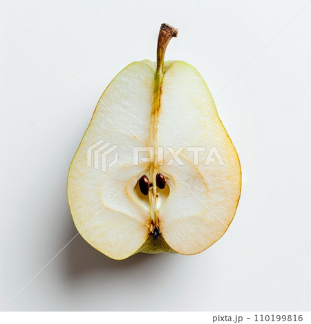 Half pear slice isolated on white background 110199816
