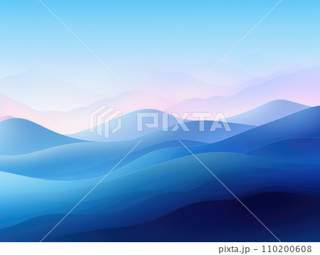 Abstract blue color background. Background with waves and copy space. AI-generated content. 110200608