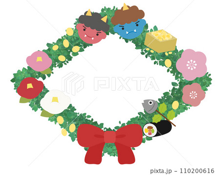 節分のリースのフレーム 節分のリースのフレーム 110200616